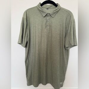 Vuori Strato Tech Polo Shirt Mens Large Heather Green Performance Golf